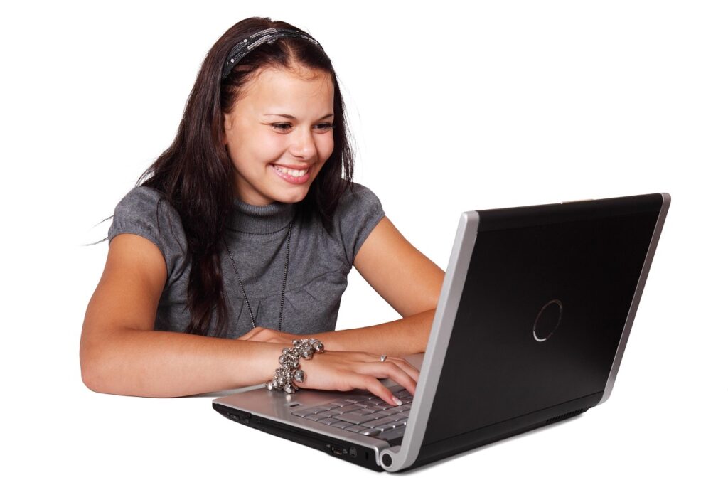 beautiful, business, computer, female, girl, internet, isolated, laptop, notebook, office, people, smile, student, web, woman, work, young, web design, student, student, student, student, student